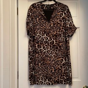 Karen Kane Leopard Tiger Print Shift Dress size Large
